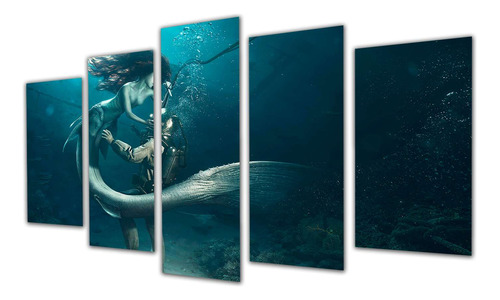 Cuadro 60x100cm Sirena Asesina Mujer Femenina Profundidad