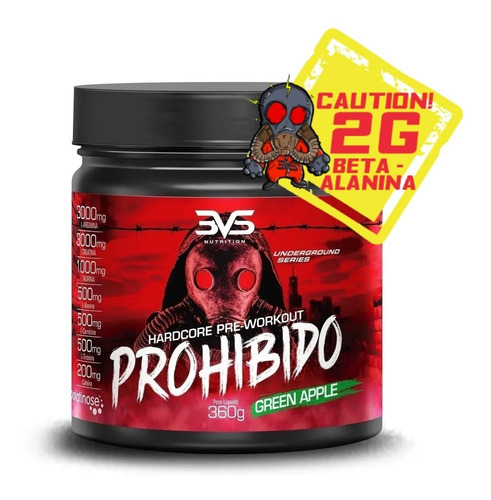 Imagem 1 de 7 de Prohibido - Pré Treino (360g) - 3vs Nutrition