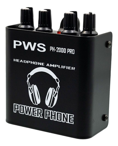 Amplificador Fone Pws Ph2000 Retorno Musicos Power Click Cor Preto 110v/220v