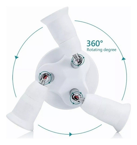 Cw Adaptador De Enchufe De Bombilla E27 A 3 Cabezales