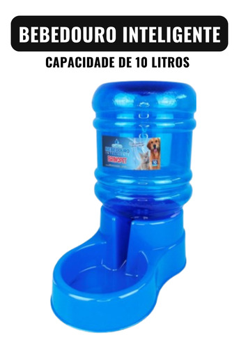 Bebedouro Automático Pet 10 Litros Para Cães E Gatos Cor Azul 0