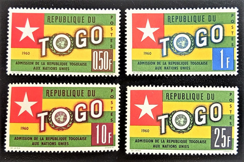 Togo Banderas, Serie Yv 320-323 Nac Unidas 1960 Mint L18969