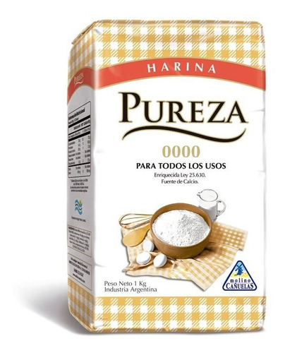 Pack X 6 Unid. Harina   0000  1 Kg Pureza Harinas De Trigo