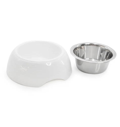 Imagen 3 de 5 de Comedero Bebedero Bowl Acero Inoxidable Con Base 350 Ml