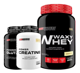 Kit Waxy Whey 900g+ Power Creatine 100g+ Power Glutamine