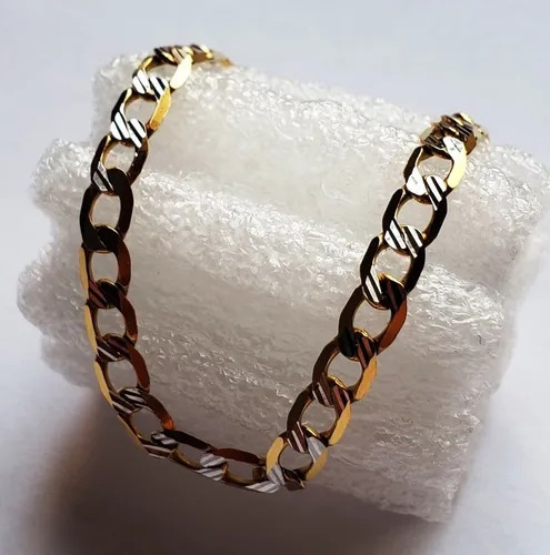 Brazalete De Oro 14k Tipo Cadena Cartier Diamantada