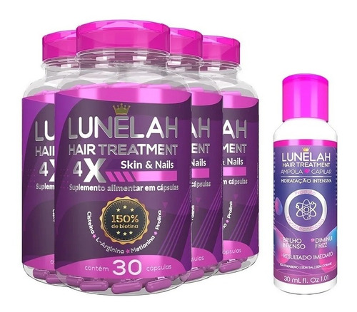 Imagem 1 de 5 de 4x Lunelah - Ampola Capilar Hidratação Intensa 30ml