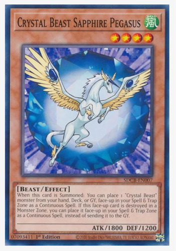 Yugioh! Crystal Beast Sapphire Pegasus