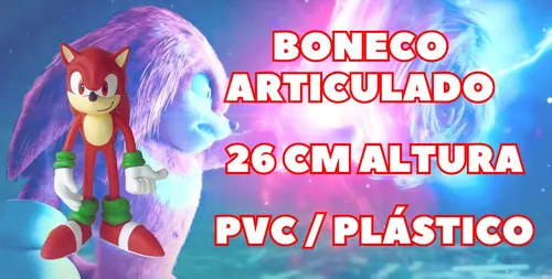 Boneco Sonic Vermelho 26cm Articulado Coleção