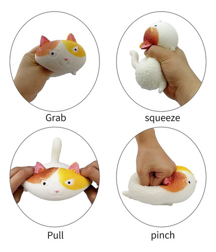 3pcs Bolas Antiestrés Estiramiento Y Tensión En Forma Gato