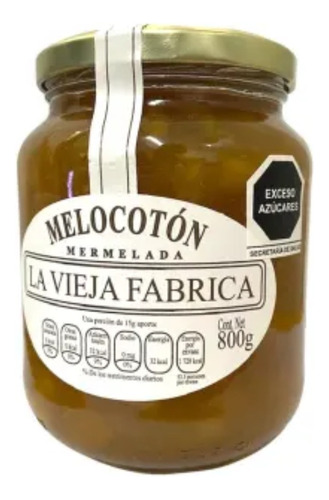 Mermelada De Melocotón La Vieja Fabrica Tradicional De 800 G