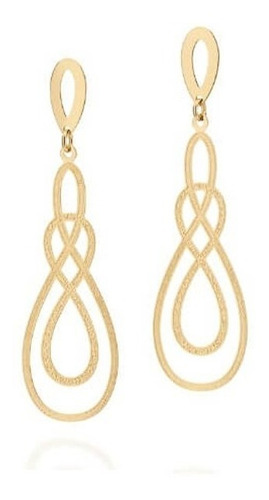 Pendientes entrelazados Rommanel con forma de gotas tejidas de 18 quilates, color oro 525439