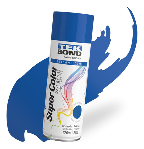 Tinta Spray Super Color Uso Geral 350ml Azul Tekbond