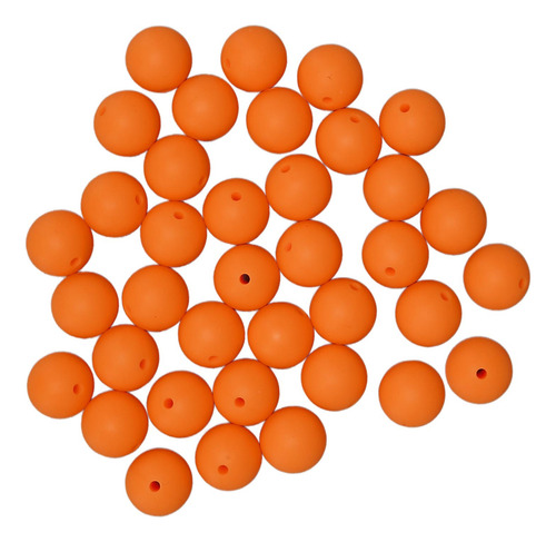Perlas De Silicona Redondas De Color Naranja, 105 Unidades,