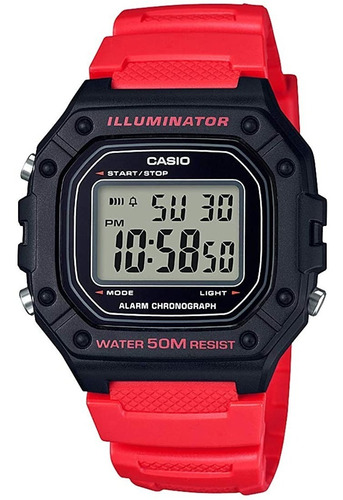 Reloj Casio Digital W-218h-4b Wr50 Ag Oficial Gtia 2 Años