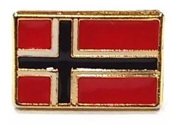 Bótom Pim Broche Bandeira Noruega 13x9mm Folheado A Ouro
