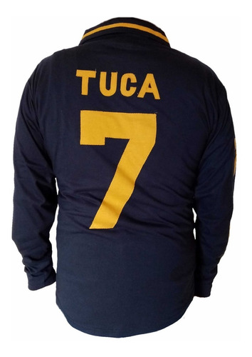 Playera Pumas Unam Retro Tuca 7 Cuello Polo  Manga Larga 