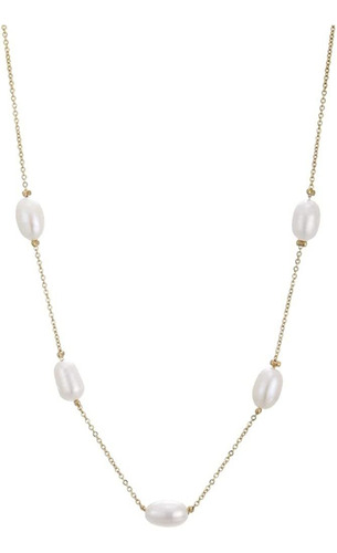 Cddos 6-7mm Oval Freshwater Cultured Beaded Pearl 14k Neckla