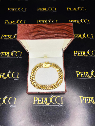 Pulseira Elos Duplos 20 Gramas 10mm Ouro 18k
