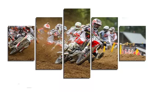 Moto, Quadro em MDF na cor preta com desenho de Moto Cross.…