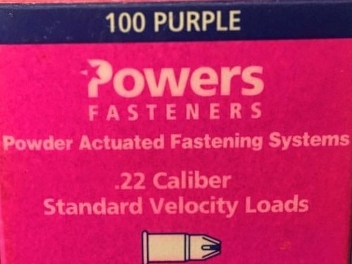 Fulminante Morado Cal 22 Marca Power Fasteners