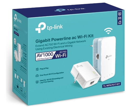 Kit Powerline Wi-fi Tp-link Tl-wpa7517 Kit Av1000 Gigabit Ac