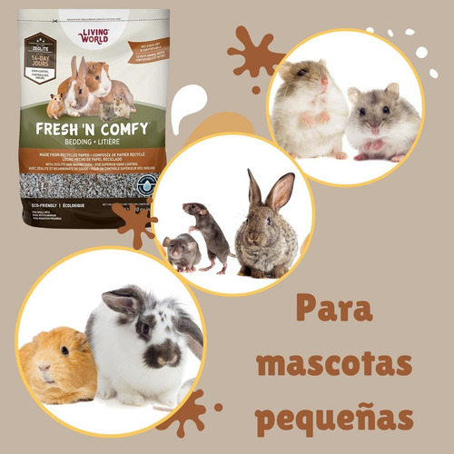 Imagen 6 de 6 de Sustrato Papel Fresh'n Comfy 10l Living World Beige/ Fauna