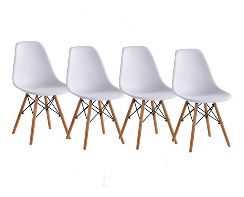 Imagen 2 de 2 de Silla de comedor Begônia Eames, estructura color blanco, 4 unidades