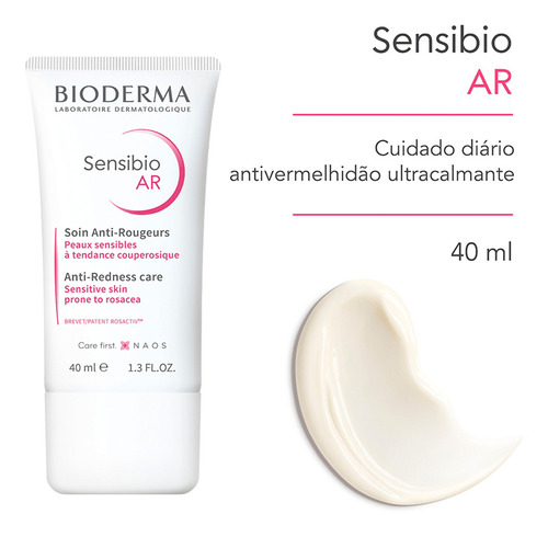 Creme AR Bioderma Sensibio dia/noite  para pele sensível de 40mL