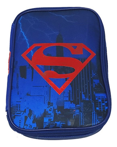 Cartuchera Canopla Trend Dc Superman Textil Grande Mooving Color Azul Oscuro