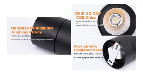 Lampara De Techo Tipo Bala Led Spot Dirigible