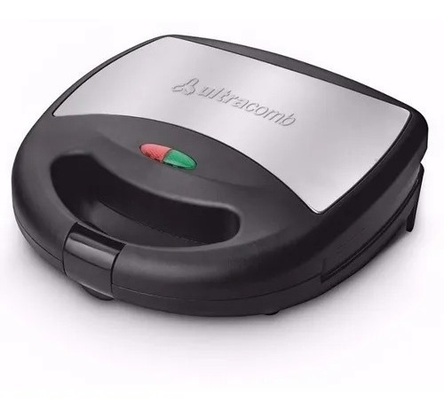 Waflera Sandwichera Ultracomb Grill Panini 3 En 1 con 3 Placas Intercambiables Color Negro