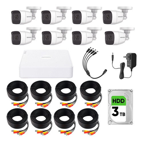 Epcom Kit Videovigilancia 8 Camaras 2mp Audio Metal + 3tb