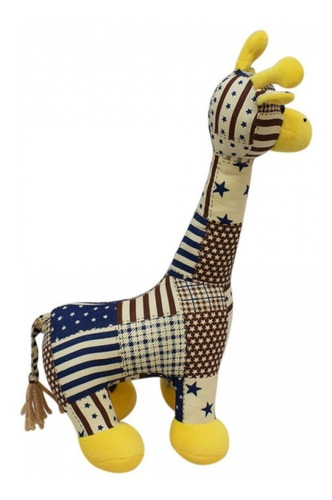 Girafa Marrom Realista Estampada Em Pé Pelúcia Decoração40cm