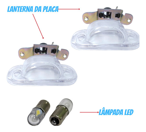 Par Lanterna Luz De Placa C/ Leds Kombi 83 84 85 86 87 88 89