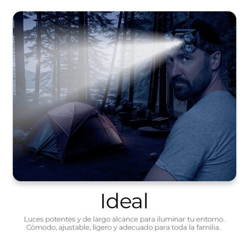 3pz Lampara Minera Potente Linterna Recargable 5 Led 4 Modos
