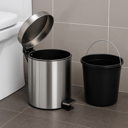 Lixeira Inox 3 Litros Com Pedal E Balde Removível Banheiro
