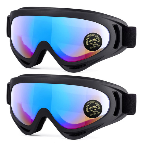 Paquete De 2 Gafas De Nieve Para Esquiar, Gafas De Snowboard