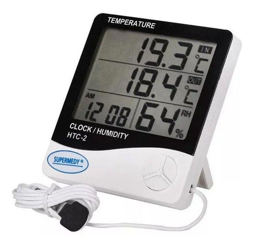 Termo-higrômetro Digita Temperatura Umidade C/cabo Supermedy