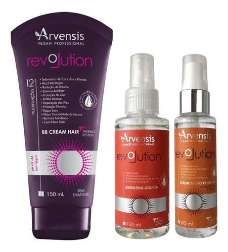 Kit Arvensis Revolution Bb Cream Hair + Queratina + Serum