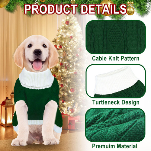 Goyoswa Dog Christmas Sweater Knited Turtleneck Sweater Call