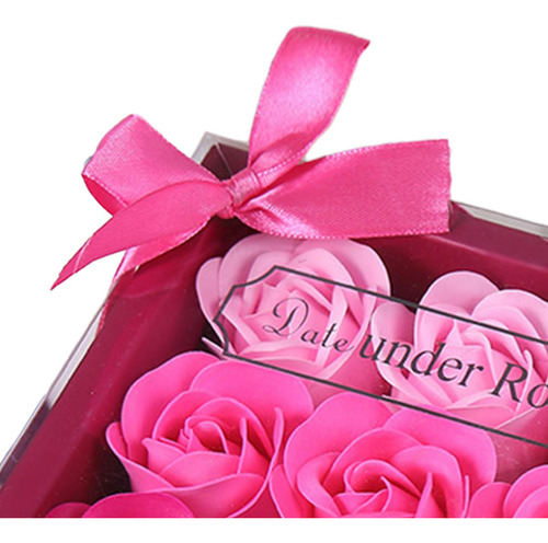 5 Juego De Jabón De Flores De Rosas En Caja De Degradado