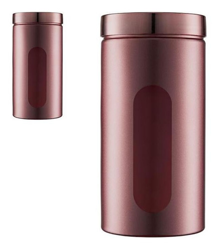 Kit 2 Porta Mantimento Metalizado Rose Gold 1950ml 1450ml