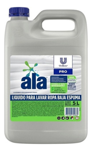 Jabón Liquido Ropa Ala Matic Baja Espuma X 5 Litros Unilever