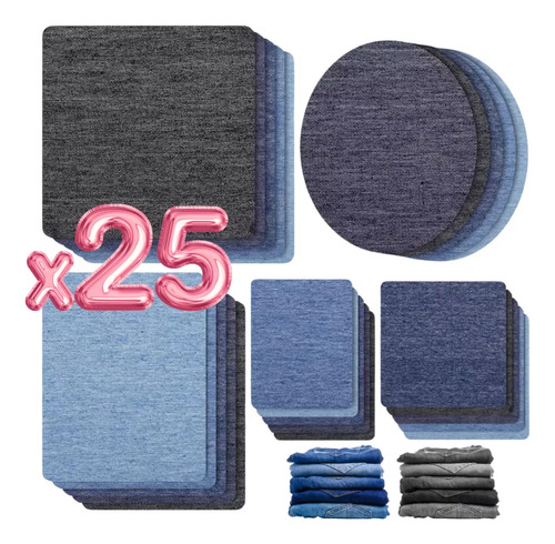25 Parches Termoadhesivos Mezclilla Reparación Jeans Ropa