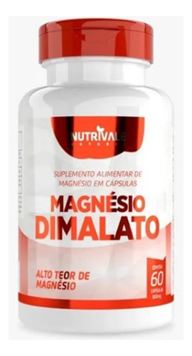 Magnésio Dimalato Puro Suplemento 60 Cápsulas Nutrivale