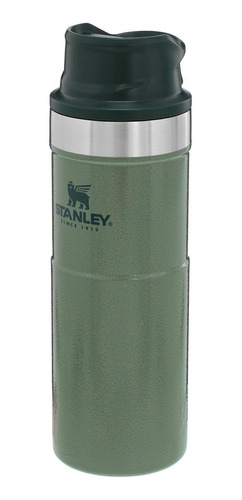 Imagen 1 de 3 de Vaso térmico Stanley Classic Trigger-Action Travel liso color hammertone green 473mL
