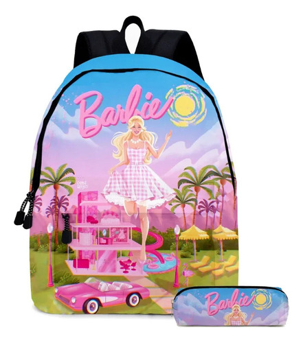 1 Mochila De Dibujos Animados De Barbie Para Escuela Primari