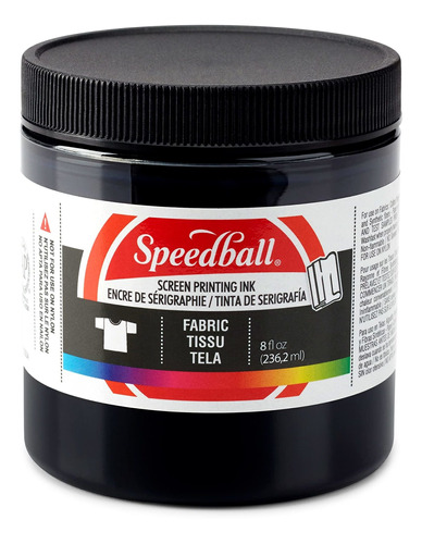 Speedball Tinta De Serigrafa De Tela, 8 Onzas, Color Negro
