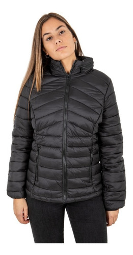 Imagen 3 de 4 de Campera Mujer Inflable Capucha Oculta Y Talle Especial